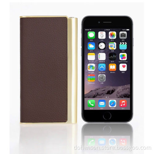 2017 most fashionable high quality new design wallet leather 6000mAh power bank
